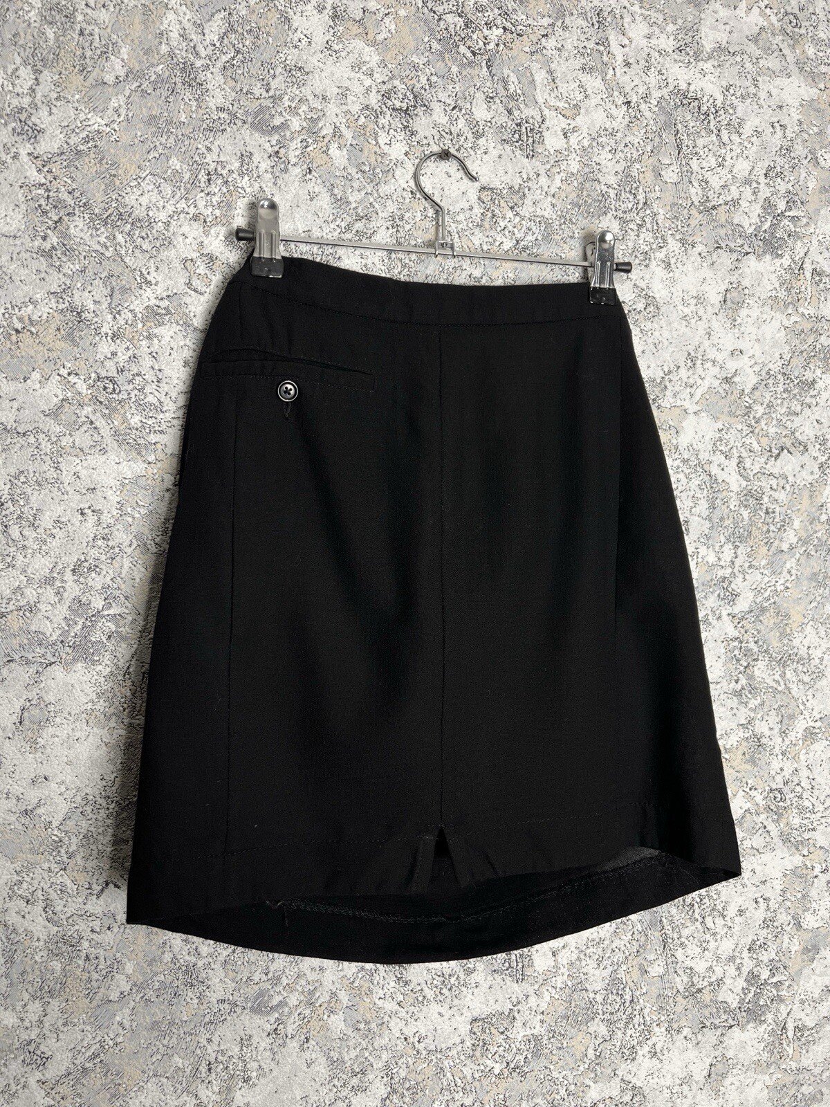 Ann Demeulemeester Skirt Black 100% Wool Slouchy Pockets Avant Garde Zip Size 42