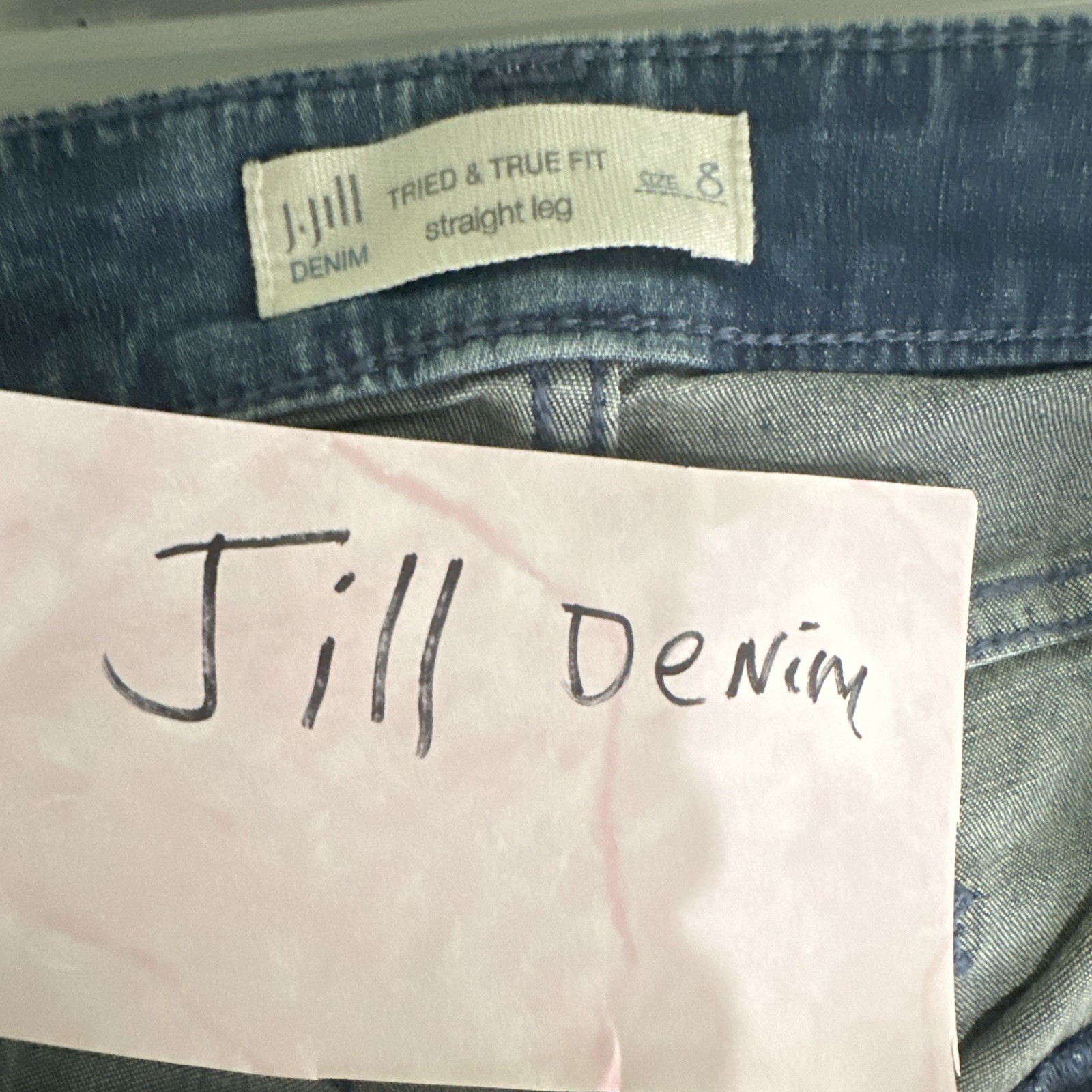 J. Jill Women’s Tried & True Straight Leg Medium Wash Blue Denim Button 5-Pocket