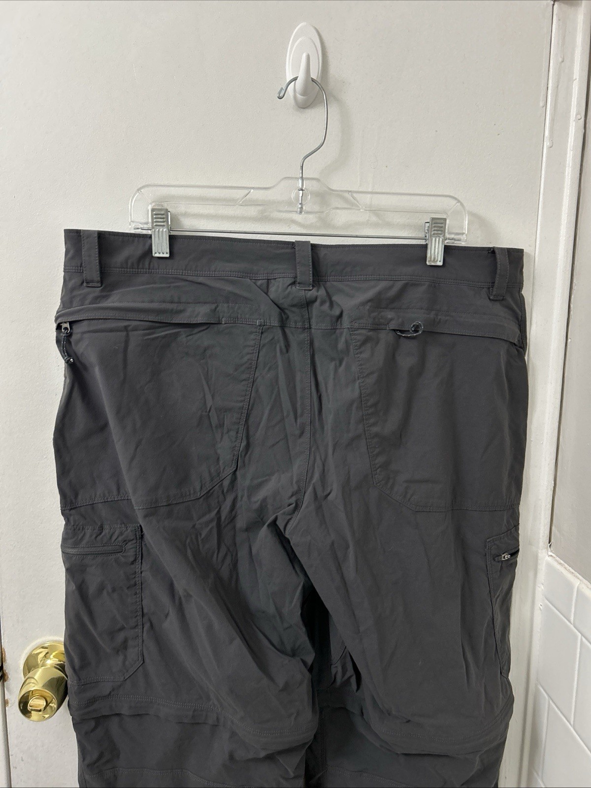 LL Bean Cresta Zip Off Pants Mens 38×32 Gray YKK Water Resistant Hiking 506423