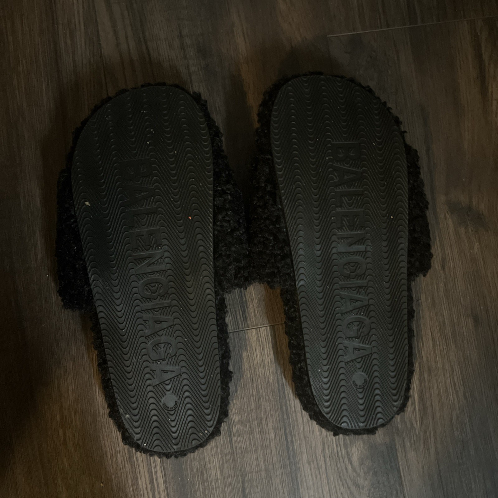 Brand new Black Balenciaga Fur Slides Size 10.5 true to size