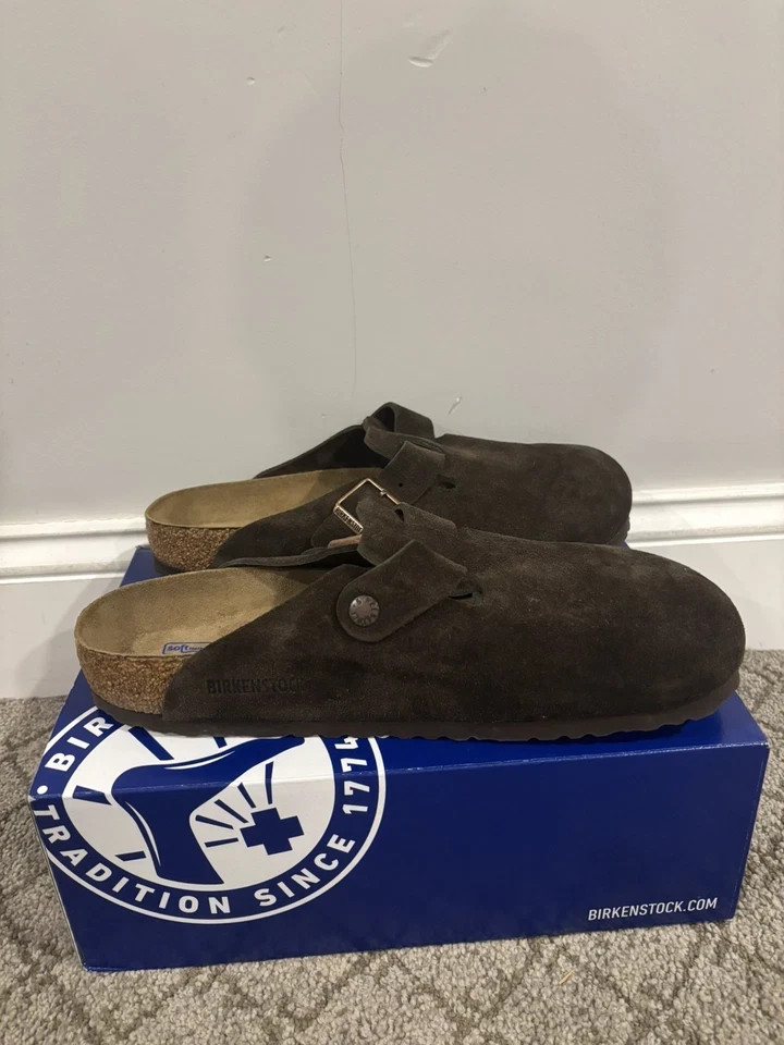 Birkenstock Boston Soft Footbed Suede Leather Clog Shoes – Mocha