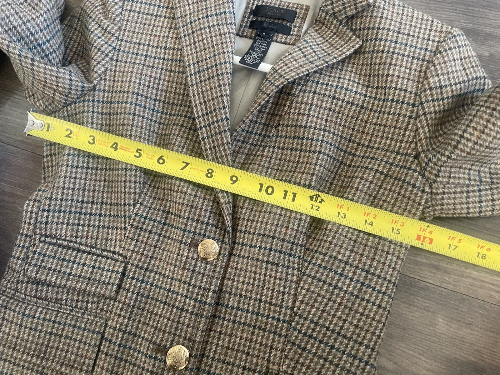 J Crew Vtg Blazer Wool Women Size 0 Old Money Academia Earth Times Brown