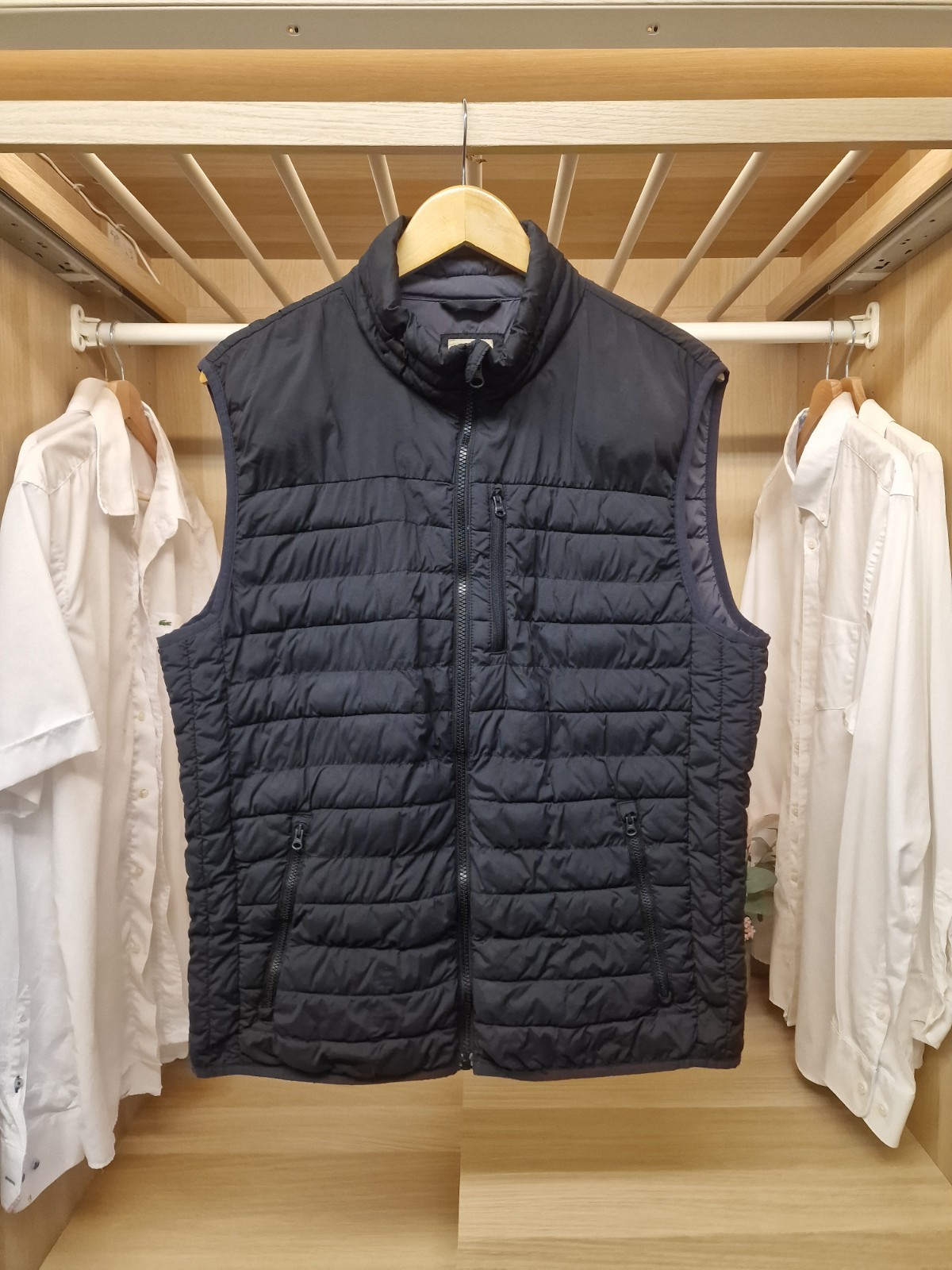 Gap Mens Quilted Gilet Bodywarmer Black Full Zip Lightweight Puffer Vest M