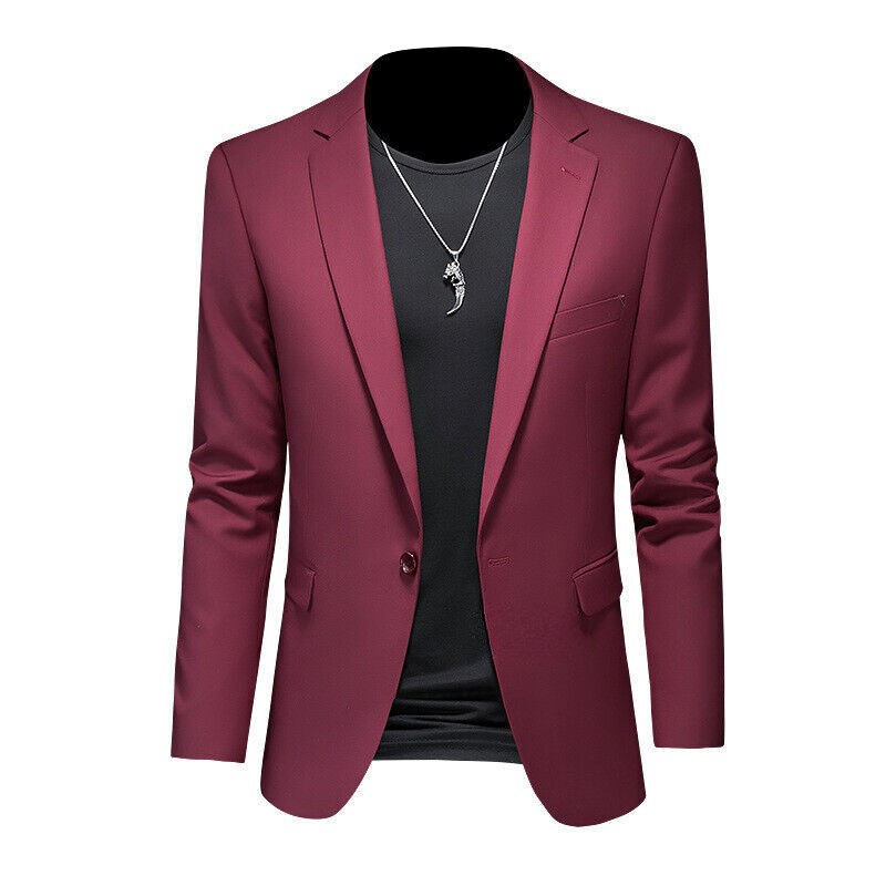 Men’s Jacket Casual Suit Blazer Slim-Fit Suit Wedding Business Dress Suit Tops