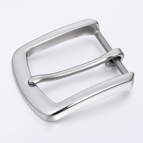 Silver Belt Buckle, 1.5 Inch Belt Buckles for Men, Stainless Steel Single Prong