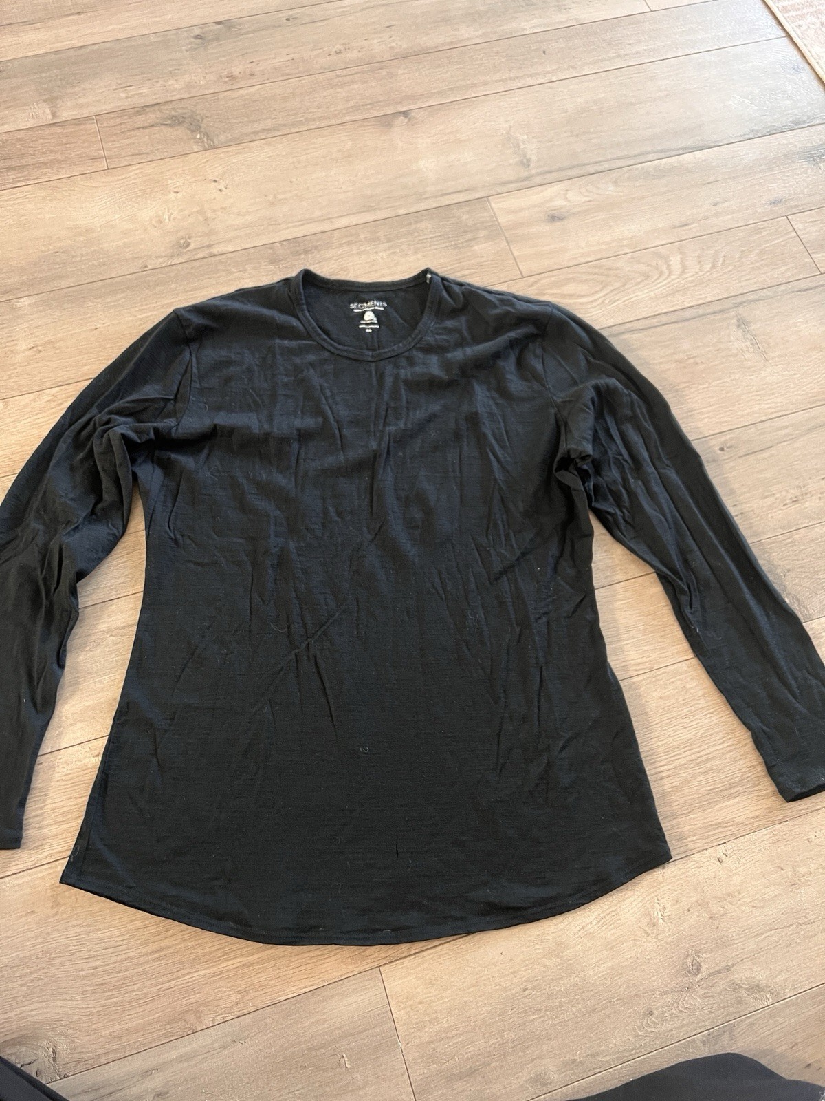 SEG’MENTS Merino Wool Shirt Womens XL Black Long Sleeve Lightweight Base Layer