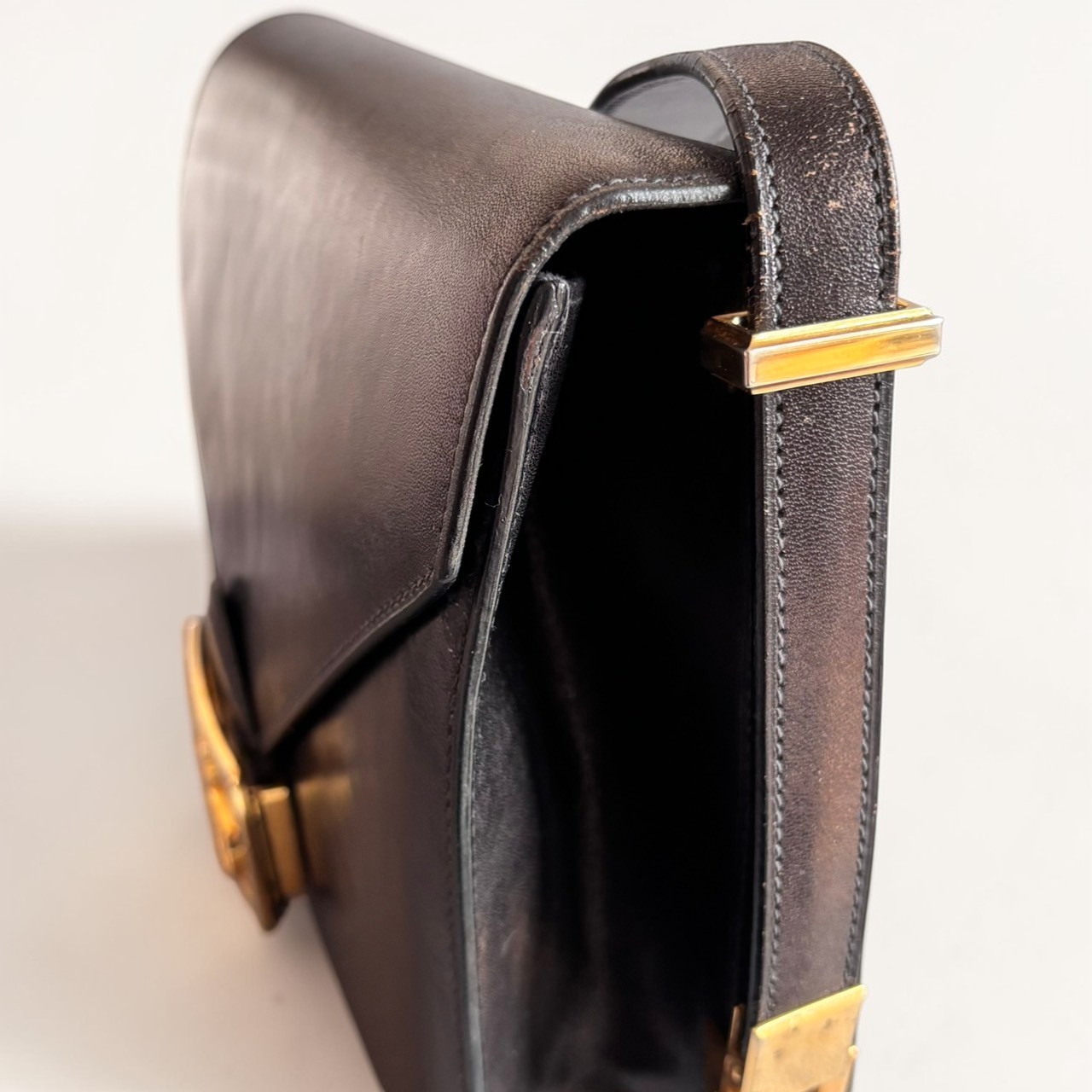 CELINE Shoulder Bag Horse Carriage Calf Leather Authentic