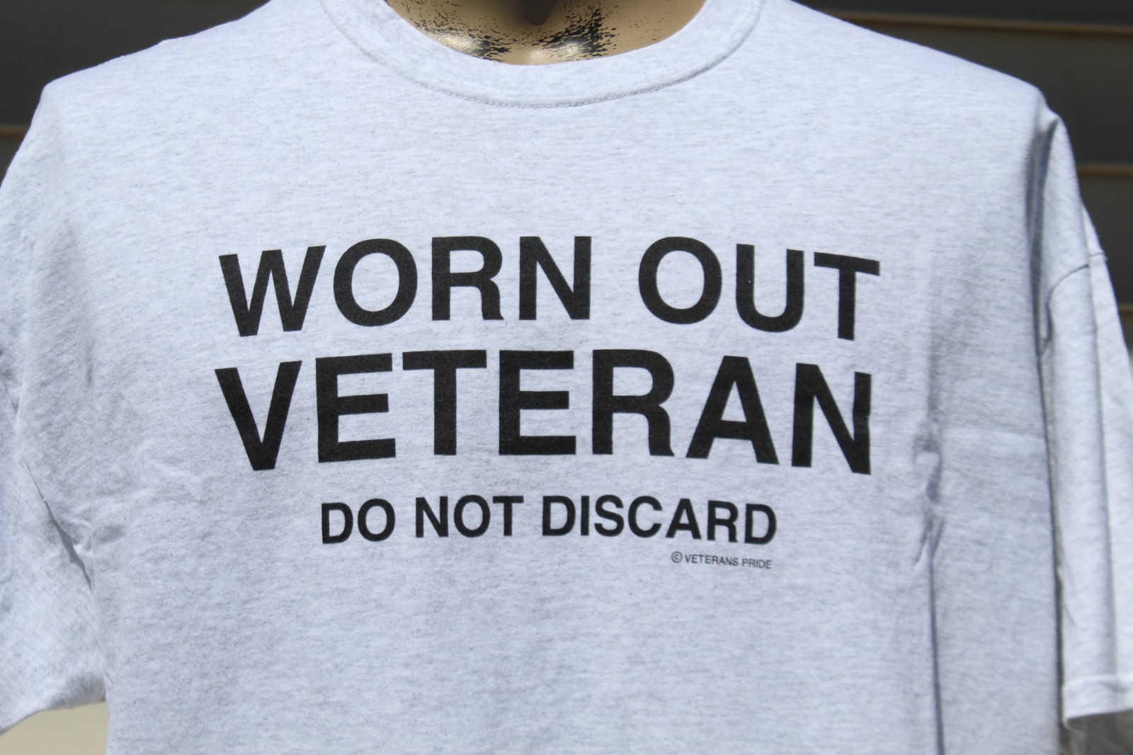 WORN OUT VETERAN DO NOT DISCARD TShirt Gray Ash T Shirt Military Gildan Cotton
