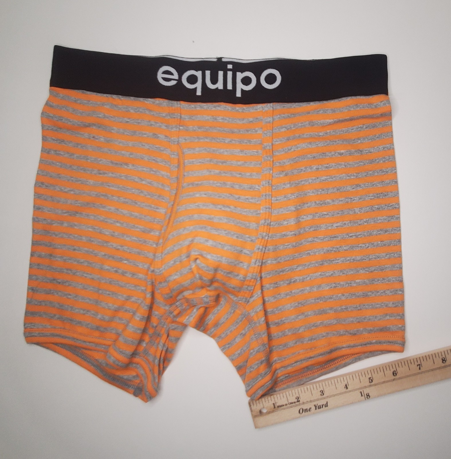 Equipo Boxer Briefs Orange & Gray Stripes Medium 100% Cotton NWOT
