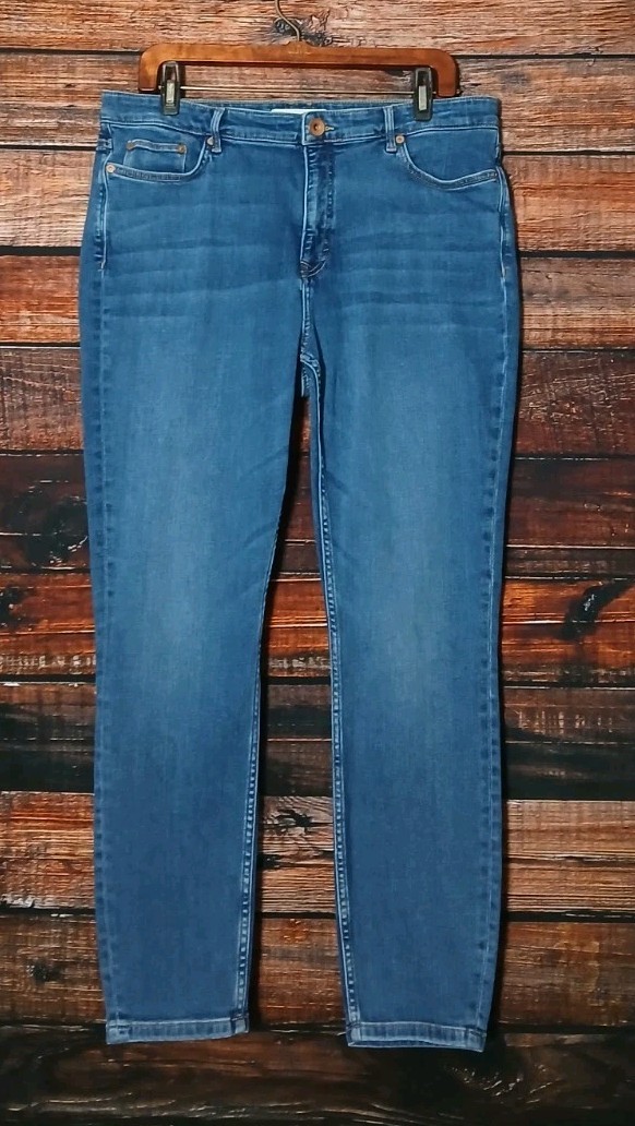Vineyard Vines Jeans 32 14 High Rise Skinny Ankle Blue Denim Stretch