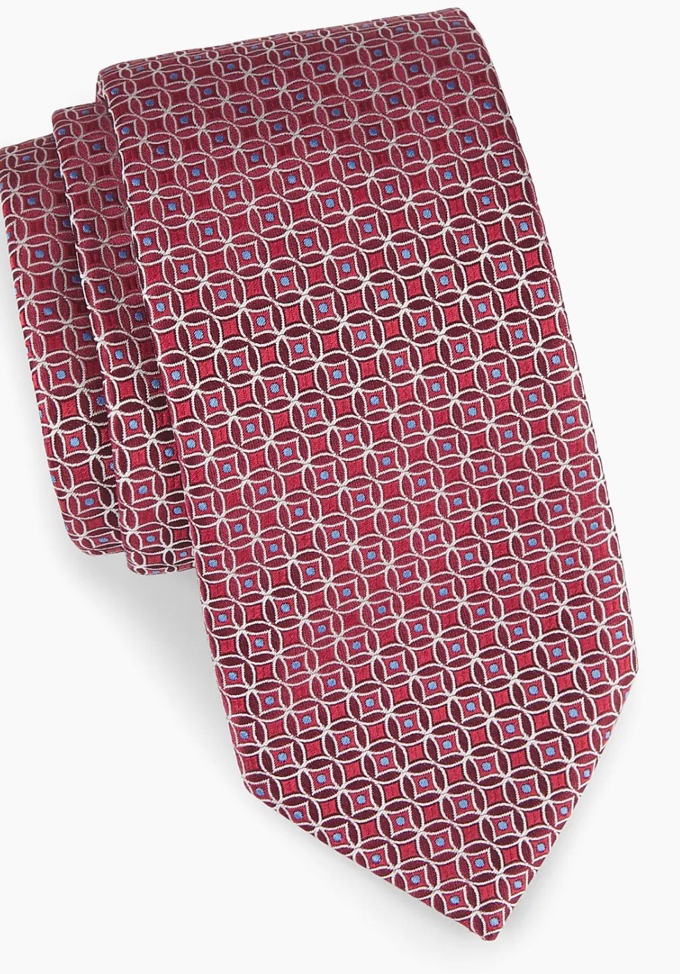 Eton Red Geometric Pattern Neck Tie Brand New 100% Silk Made In Italy New NWT