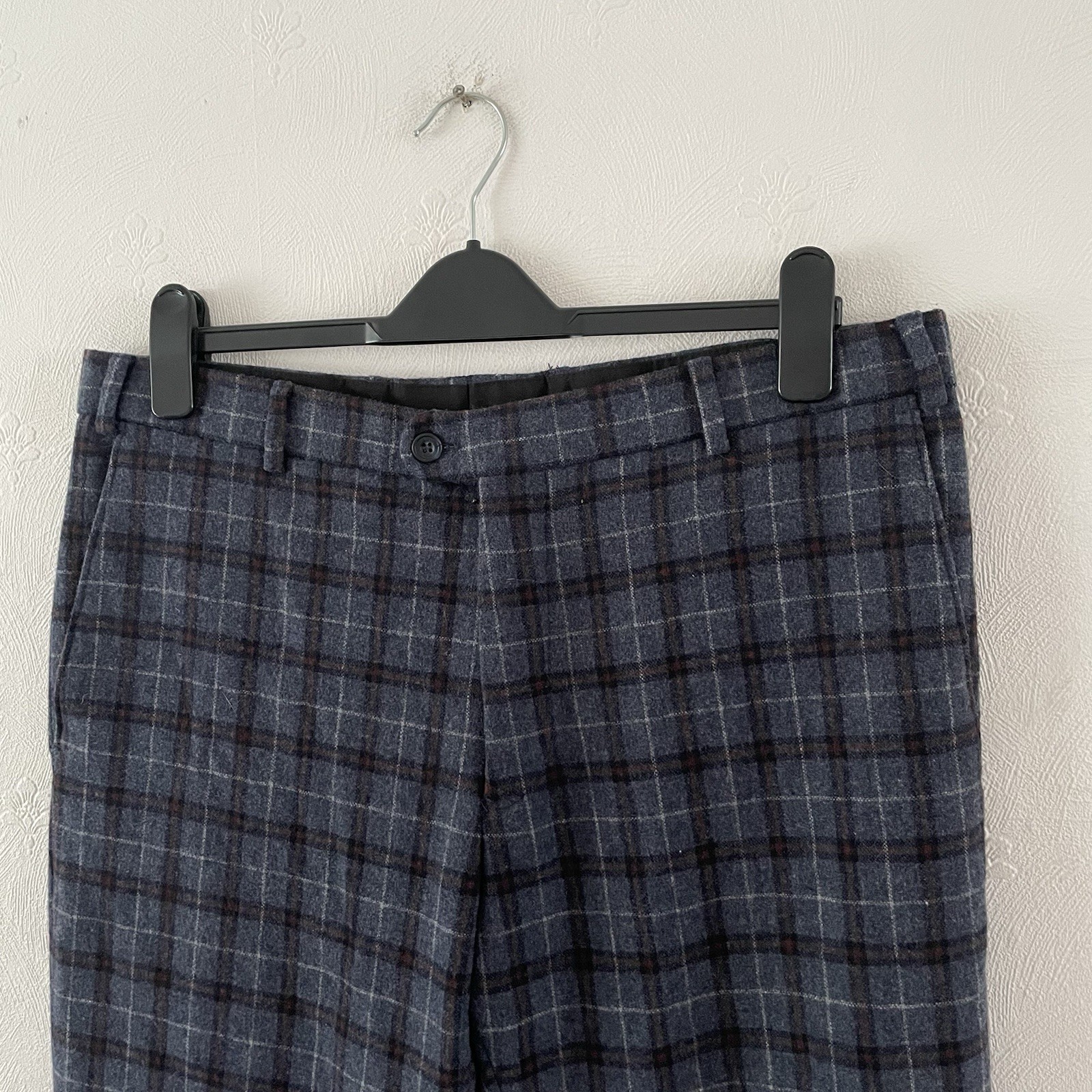 LIMEHAUS WOOL BLEND SUIT – SIZE 42R W36 – GREY CHECK – PLAID