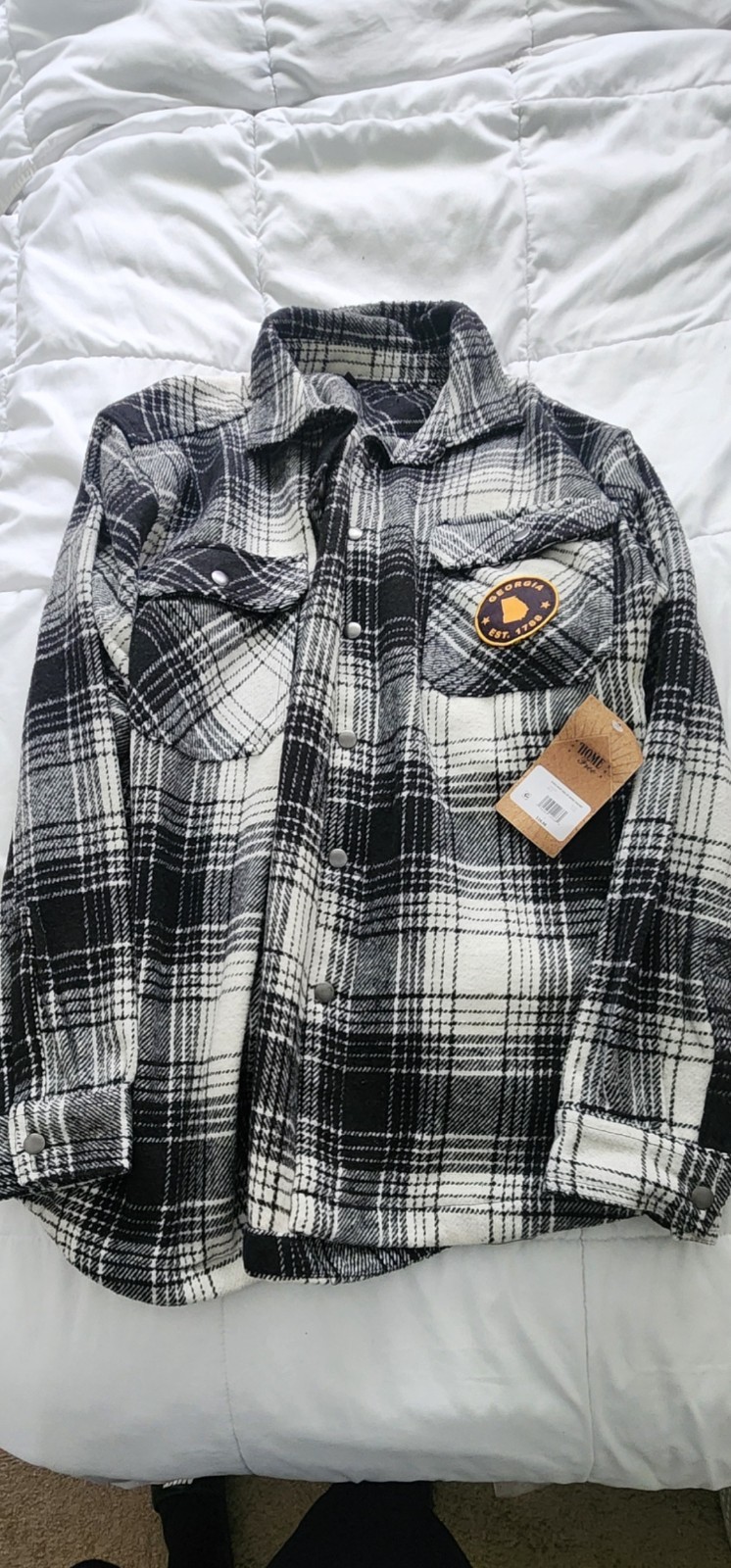 Men’s large black, gray, and white sweater jacket