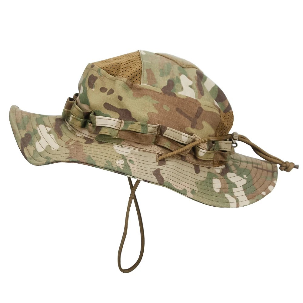 Boonie Bucket Hats Outdoor Fishing Hunting Wide Brim Mesh Camo Safari Sun Cap