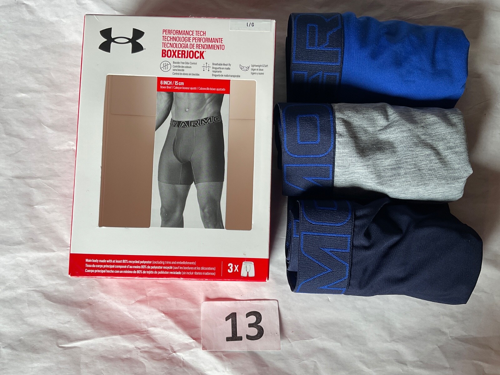 Under Armour 6 inch Tech Boxer Brief New Tag Men Sizes Box Contains 3 Boxerjocks