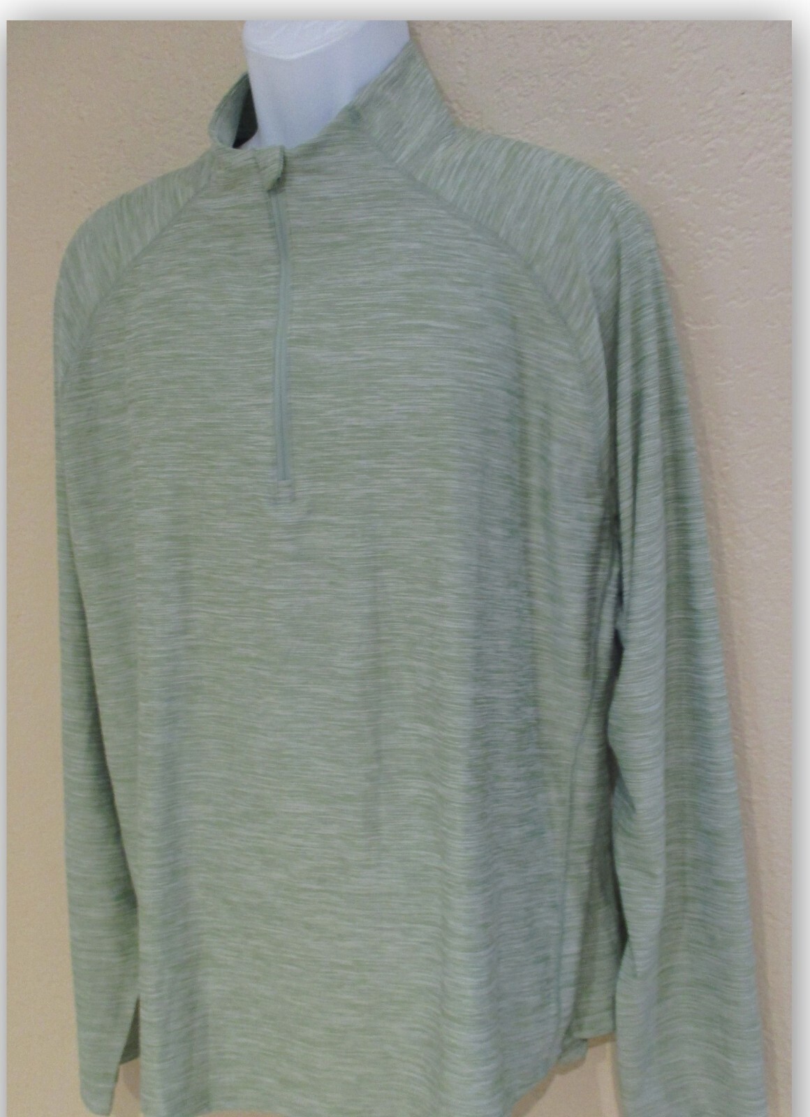 All in Motion men’s XXL athletic Pullover Green Soft Stretch 1/4 zip thumb hooks