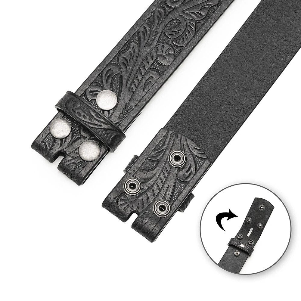 NEW MULTI Western Belt Handmade Strap Men Leather No Buckle Cowboy Rodeo Belts