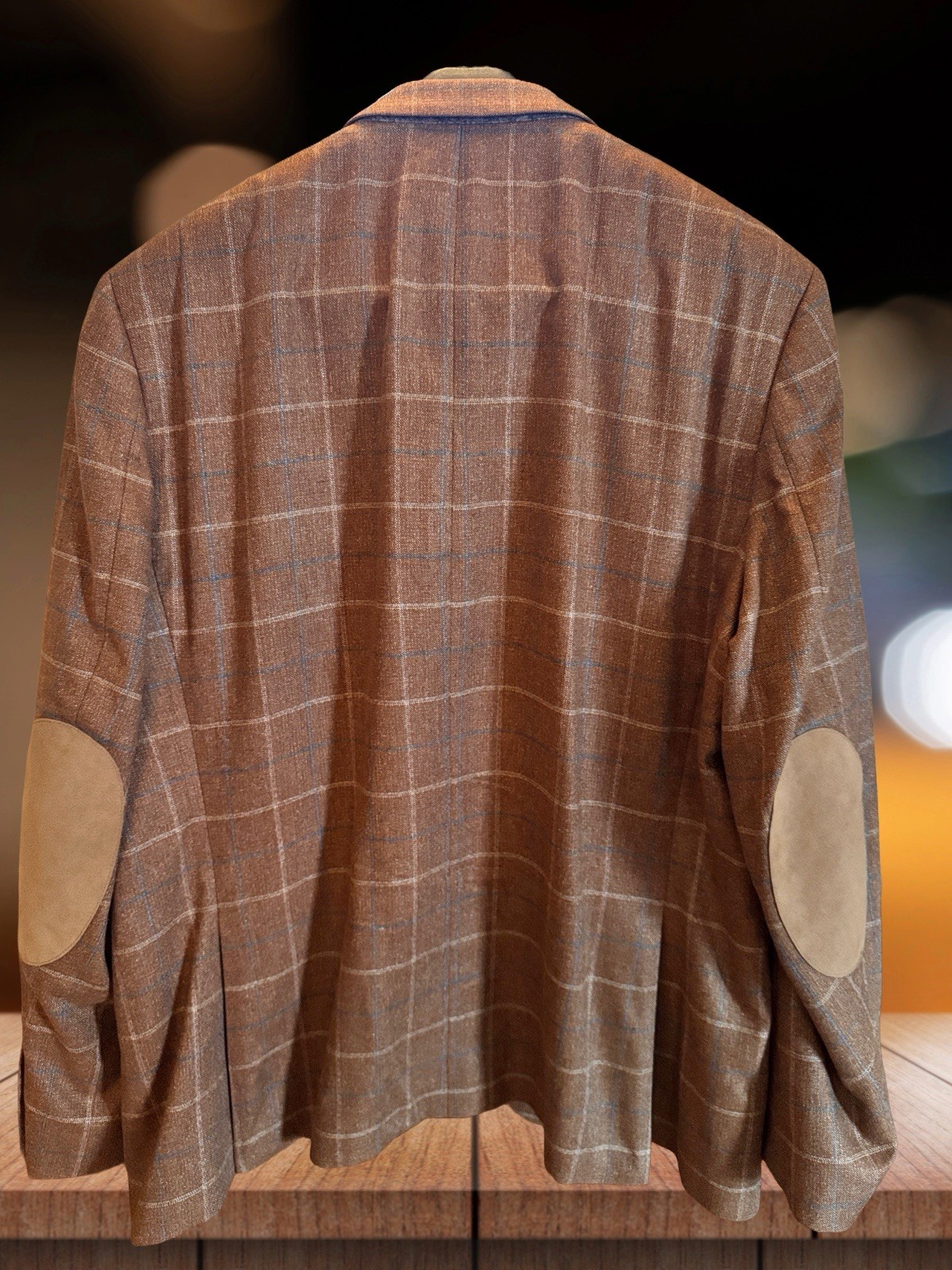Barutti 100% Silk Sport Coat Jacket Tan Multi Plaid Made in Germany Excellent