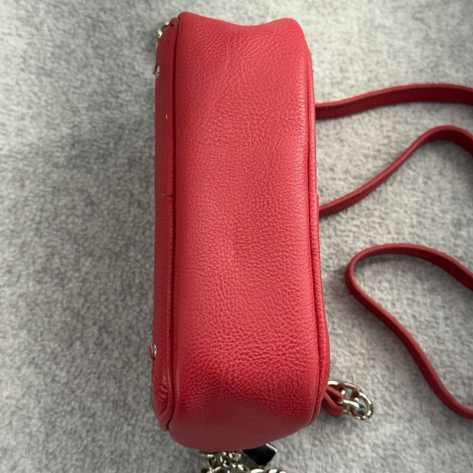 Express Mini Red Faux Leather Crossbody Bag Chain Strap Shoulder Purse