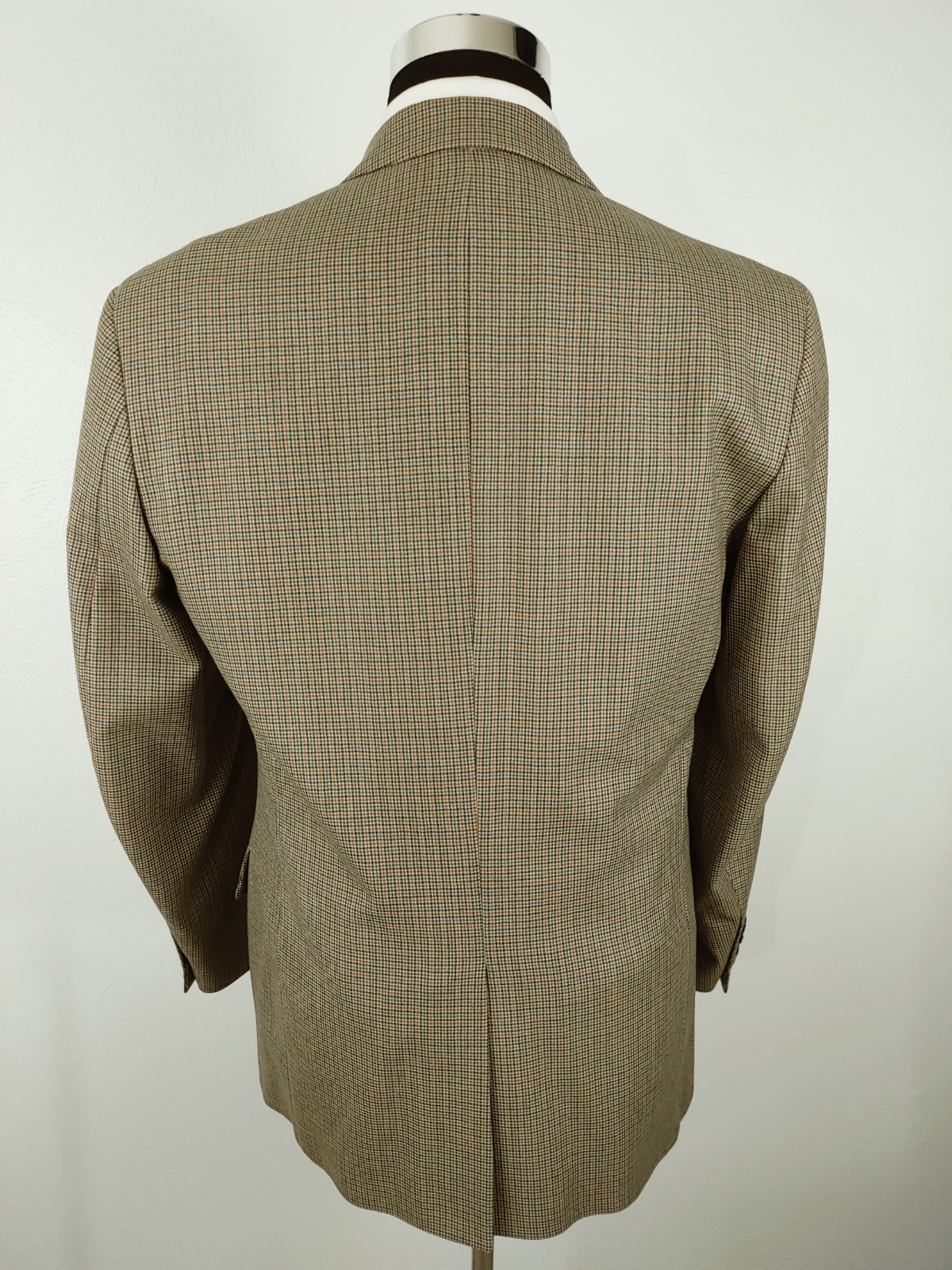 Vintage J Crew Blazer Men’s 40/41R Wool Brown Tan Houndstooth Sport Coat Jacket