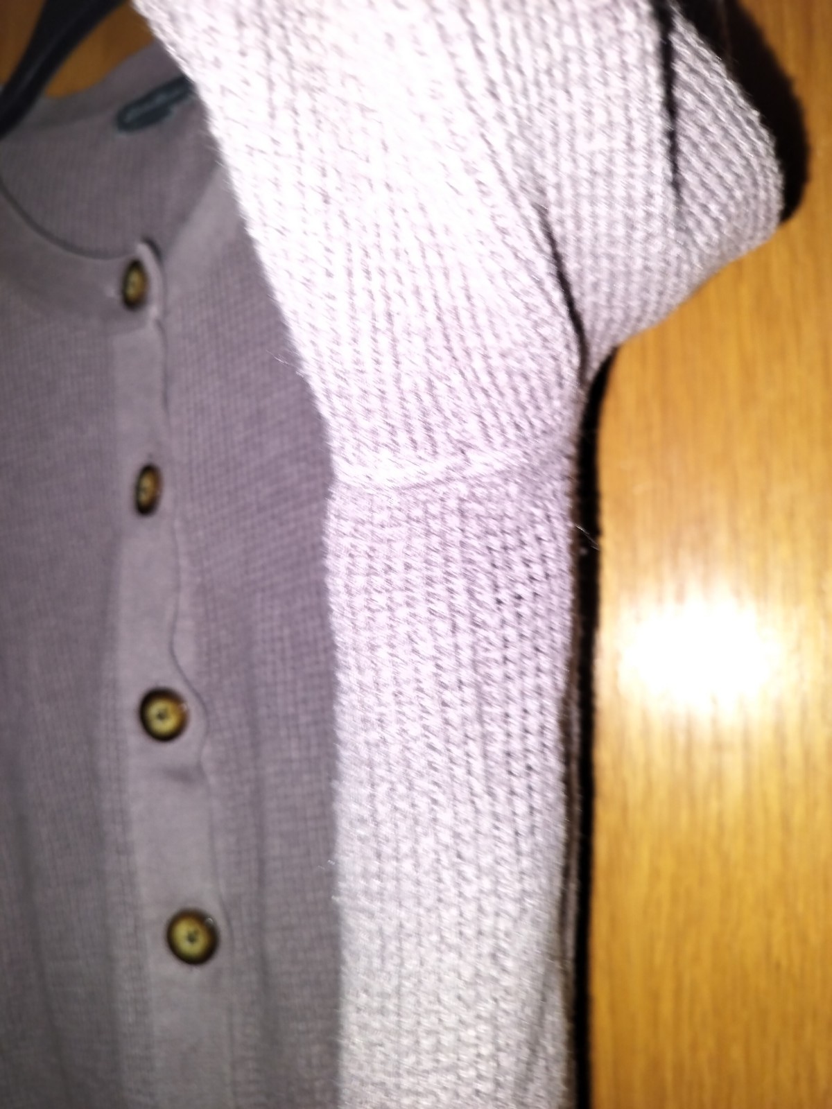Eddie Bauer Cardigan Thermal Purple Size Large Long Sleeve Elbow Pads