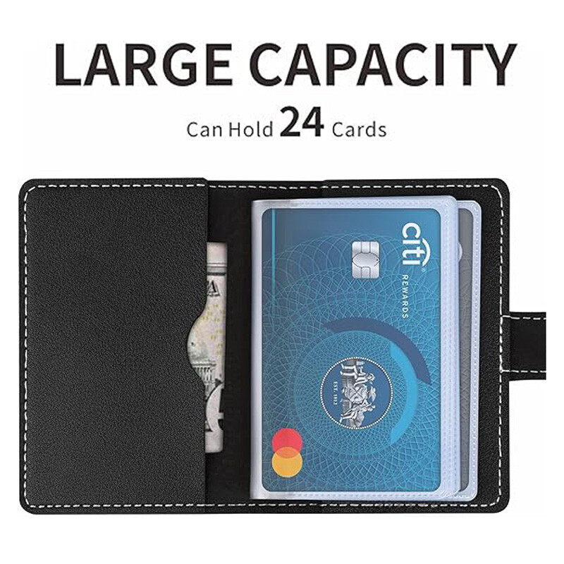 RFID Blocking ID Credit Card Holder 26 Cards Slim PU Leather Pocker Case Wallet