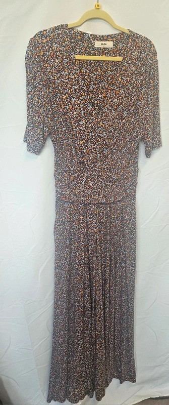 Jolie Moi UK 16 Ditsy Floral Print Maxi, Ruched, Boho Style, Excellent Condition
