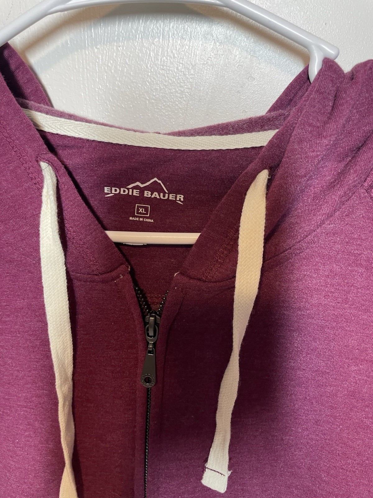 Eddie Bauer Purple Solid Full Zip Hooded Hoodie w/ Pockets (Womens XL)