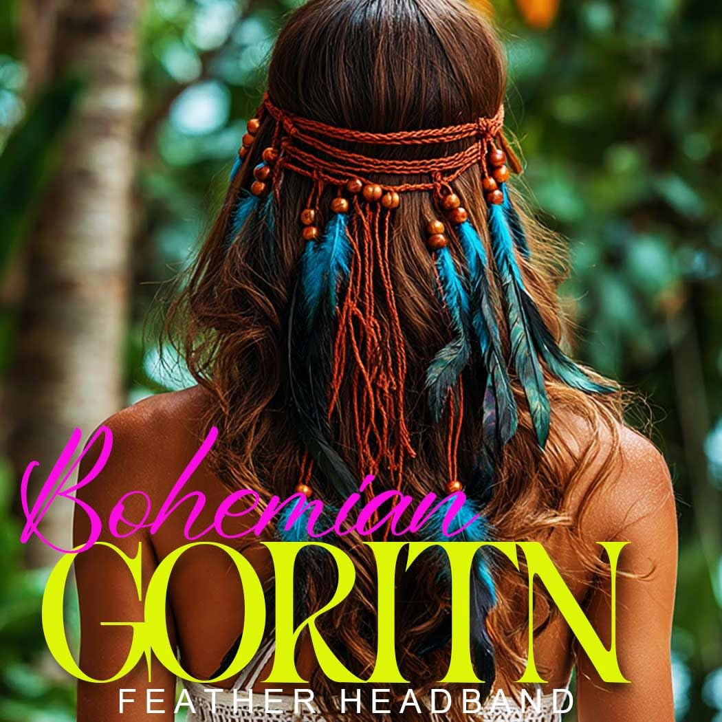 Boho Feather Headband Hippie Headpiece Gypsy Indian Costume Headdress Hair Acces