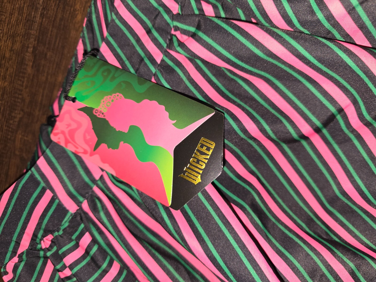 Adult Wicked Movie Striped Bubble Mini Skirt Green pink Size XXS XS S M L XL New