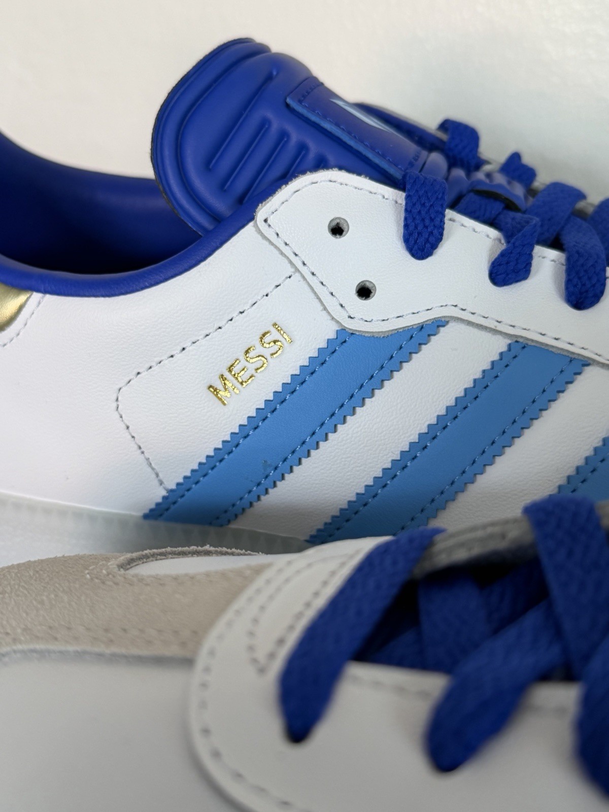 *NEW Messi adidas Samba Sneakers Argentina Shoes GOLD Logo Men Shoes US Size 11