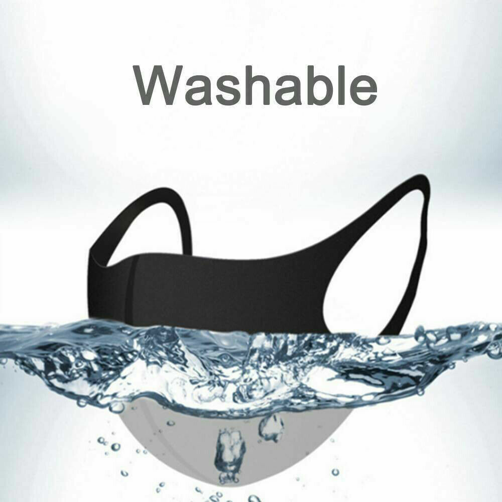 4PCS Light Comfortable Layer Black Cotton 3D Washable Face Mask / Reusable USA