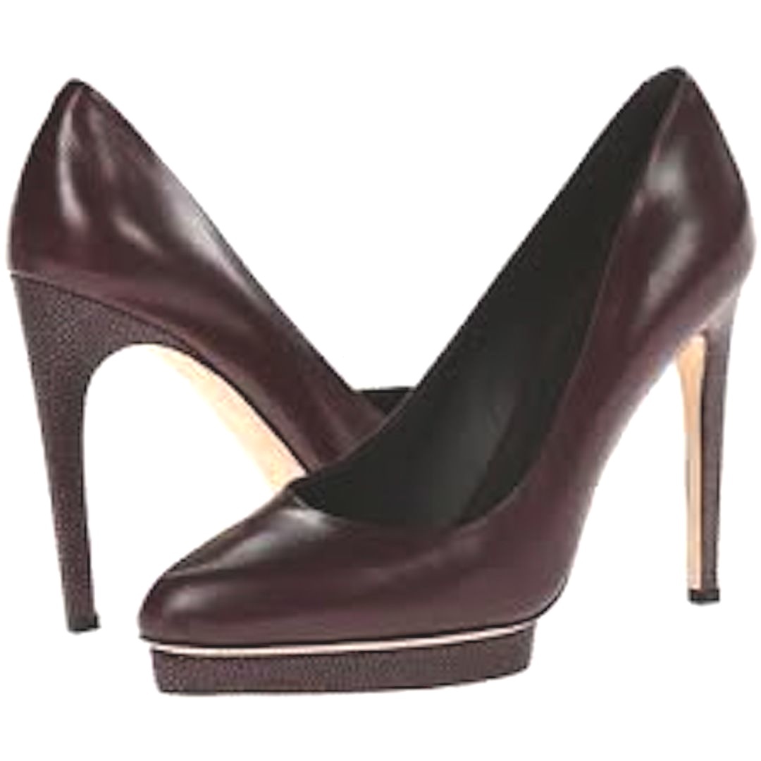 NIB $1195 Calvin Klein COLLECTION DEMI leather heels pump shoes 9 Torch/stingray