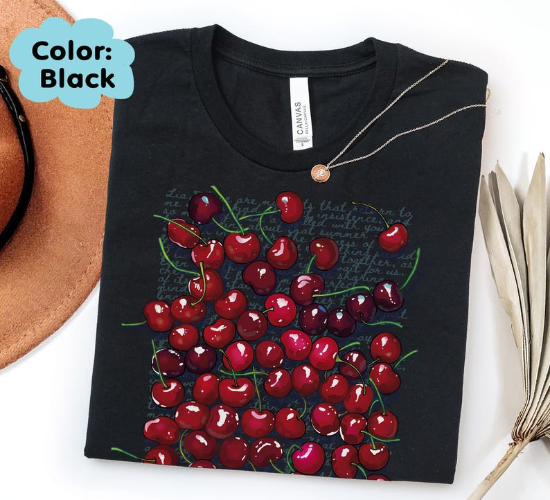 Cherry T-Shirt | Cute Fruit Typography Shirt | Cherished Summer Gift FREESHIP