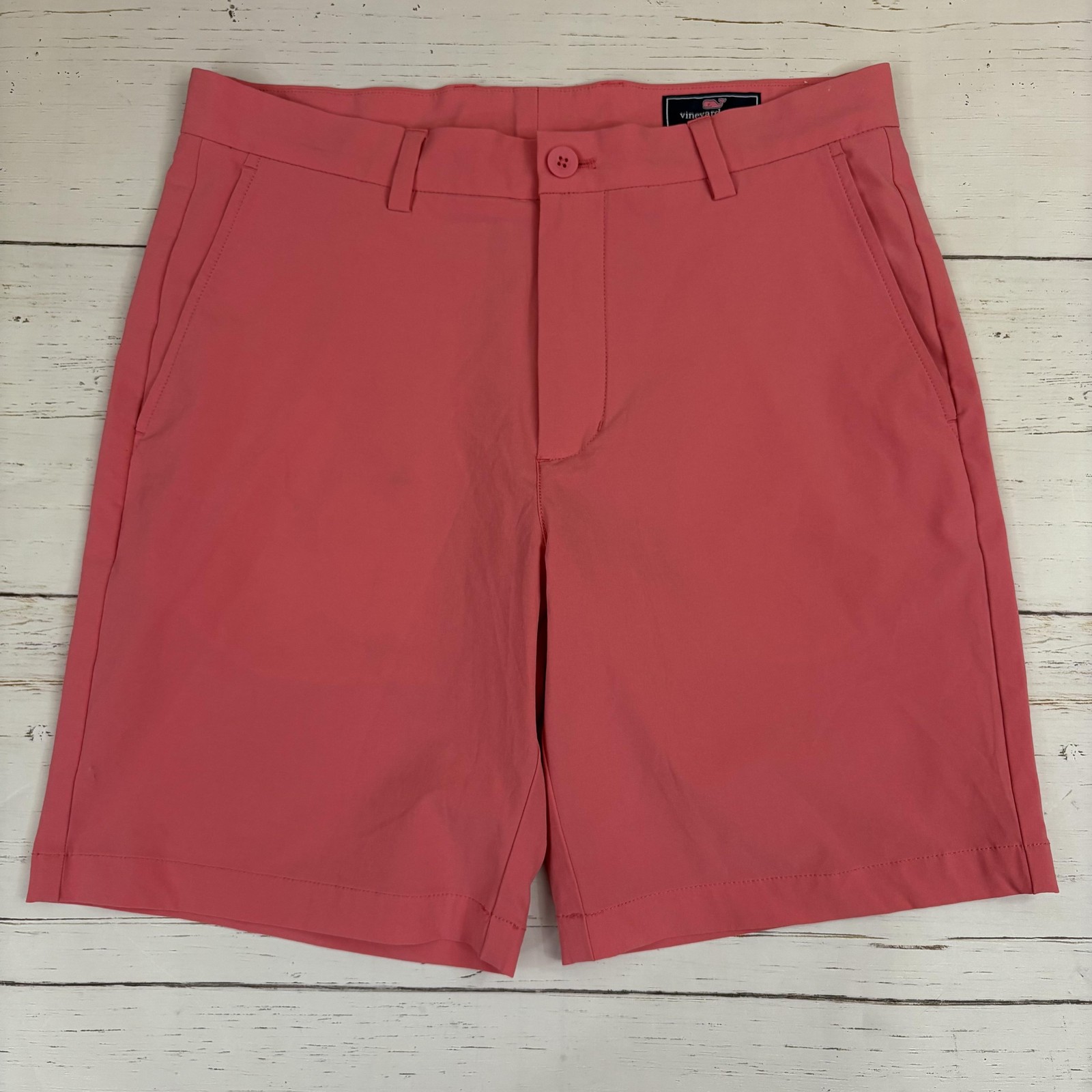 Vineyard Vines Chino Shorts Mens 32 Pink Performance Breaker Lined Stretch 9in