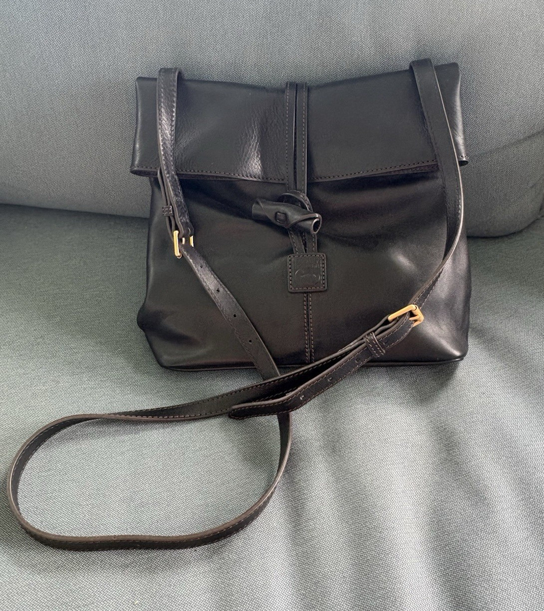 Dooney & Bourke Black Shoulder Bag Toggle, Red Lining Gold Hardware Pockets