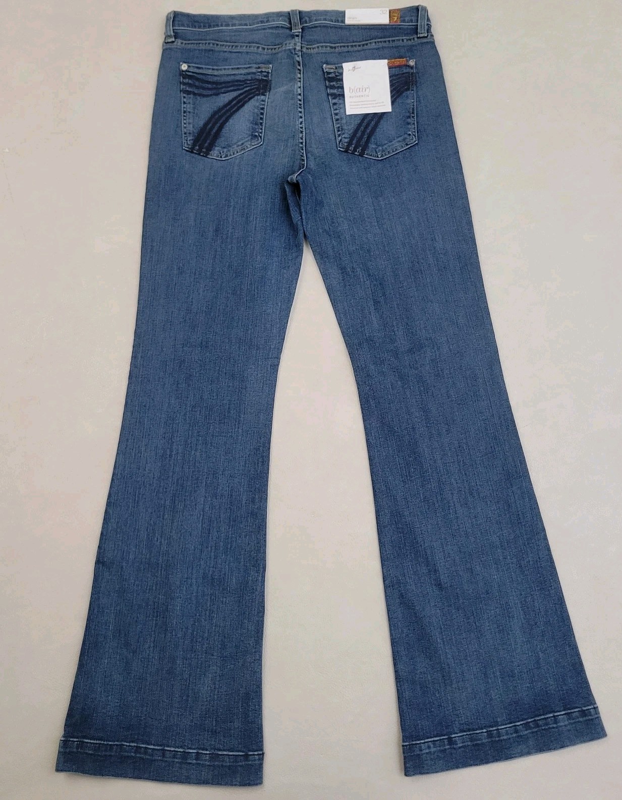 7 For All Mankind Tailorless Dojo Wide Leg Flare Trouser Blue Jeans Size 32×34