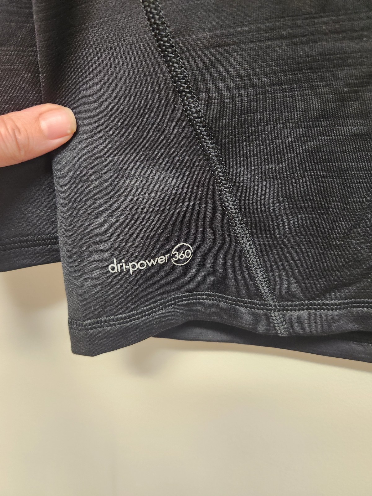 Men Dri-Power 360 Large Long Sleeve Black Shirt Russell Built-In Odor Protection
