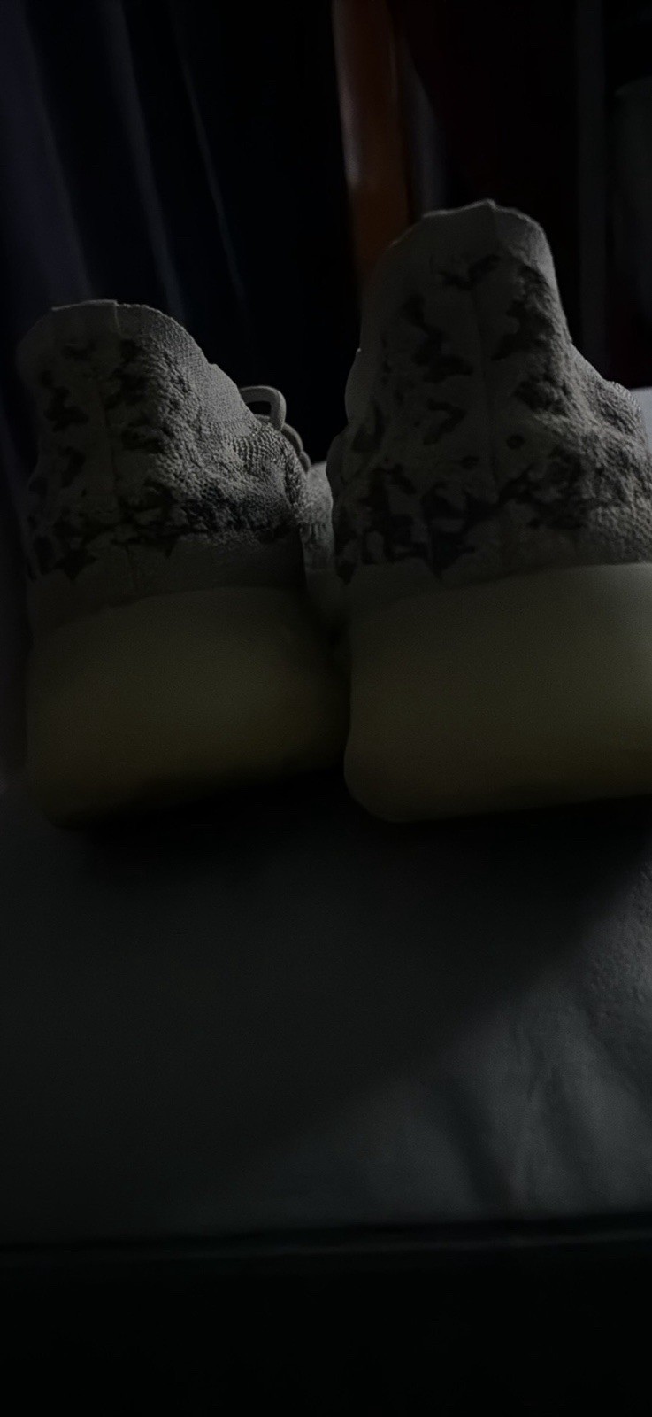 adidas Yeezy Boost Low Top Lace Up Athletic Sneaker Rubber Sole Beige/Gray