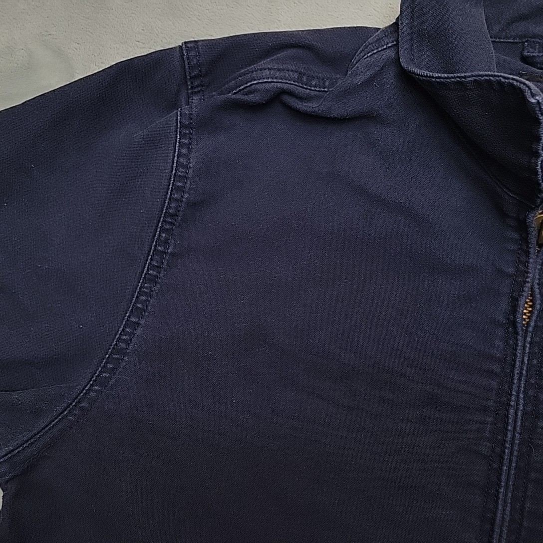 Brixton Bomber Jacket Mens Large Blue 100% Cotton Canvas Full Zip Retro Classic