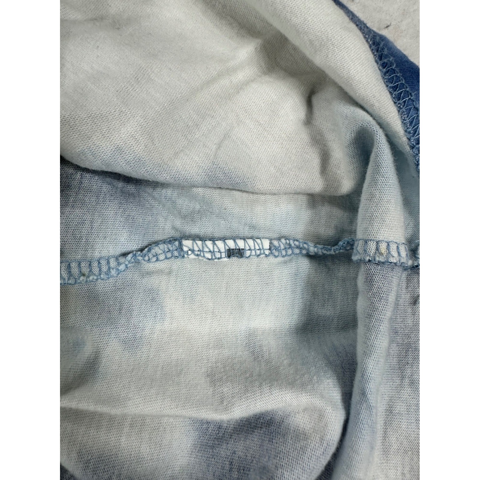 Hollister California Tie Dye Long Sleeve Graphic Tee Blue White Cotton Large