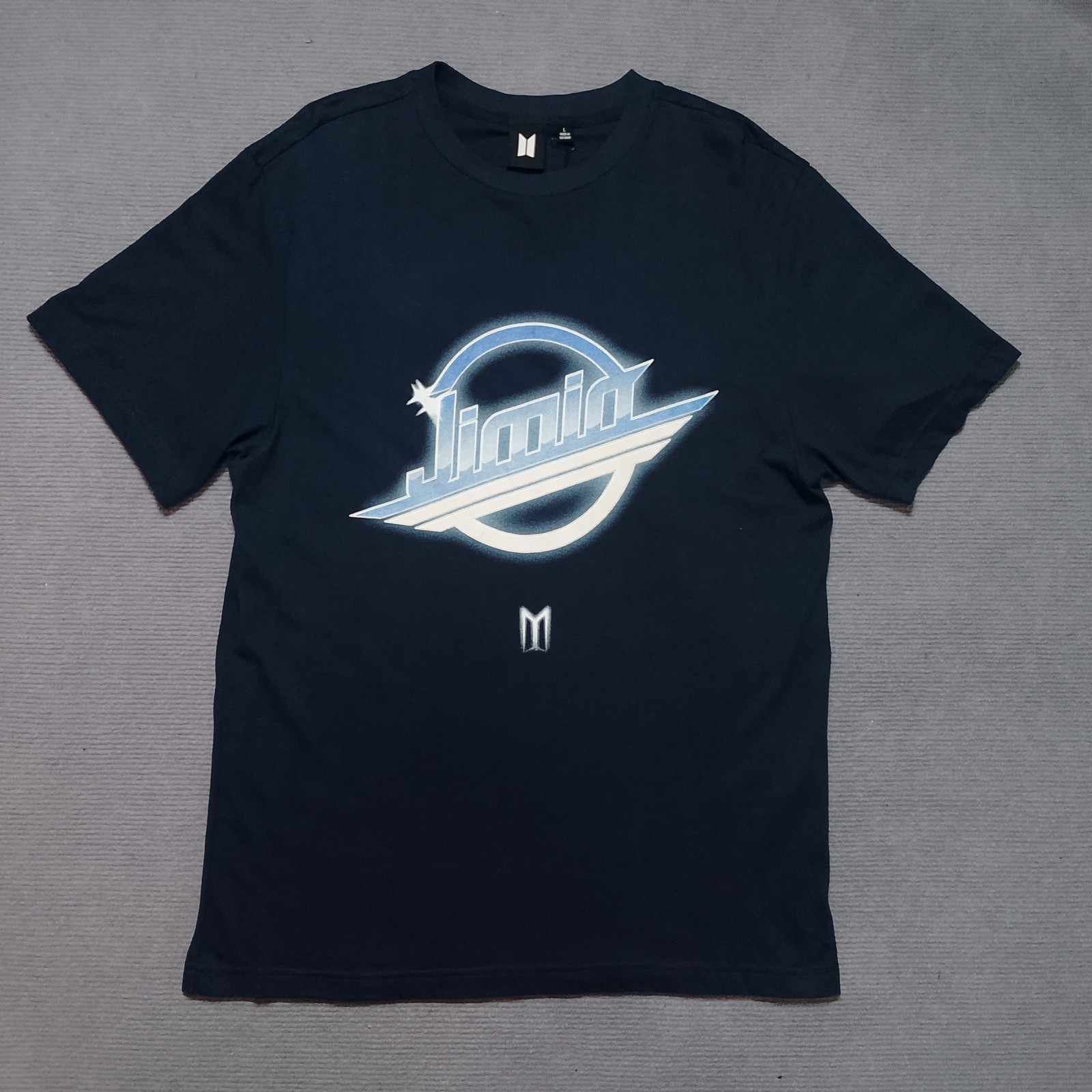 BTS Jimin Retro Graphic T-Shirt 2021 Official Merchandise Navy Size L With Tag