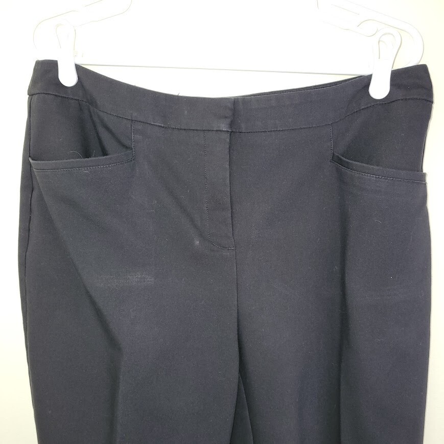 Chico’s Fabulously Slimming Cropped Pants Black Cotton Blend Woman’s Size L