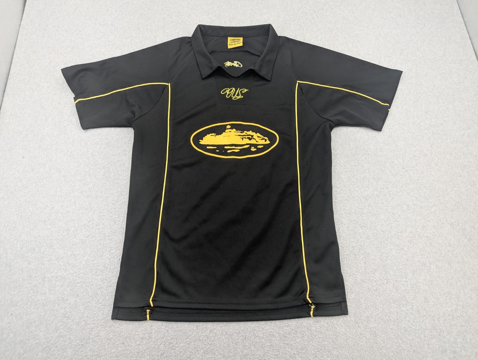 Corteiz Talismo Football Jersey Black Mens Medium Streetwear Style Polo Shirt