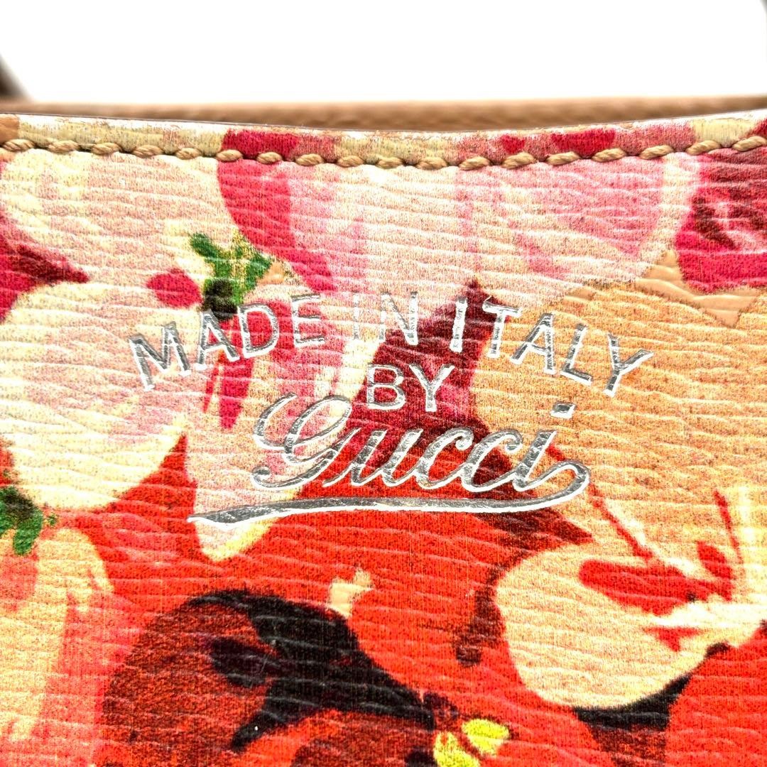 Excellent GUCCI 2way Blooms Shoulder Bag Bamboo Logo Pink Gift Present 0609