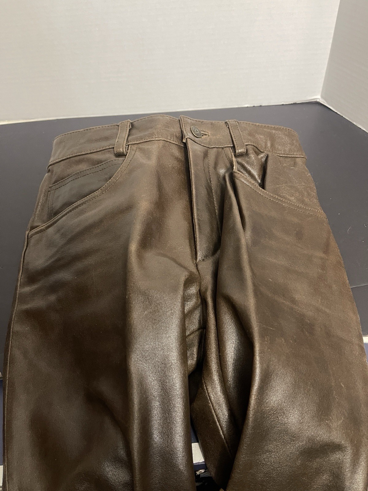 VINTAGE WILSON’S MAXIMA BROWN LEATHER PANTS 6 WESTERN LONG 26×33