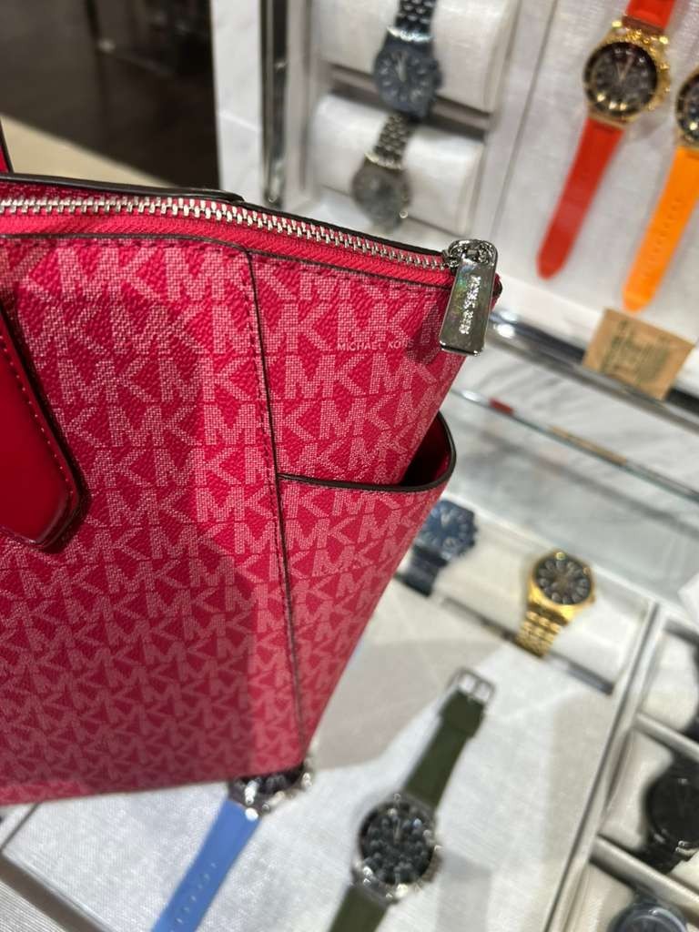 Michael Kors Marilyn Medium Shoulder Tote Bag Purse Dark Raspberry Handbag