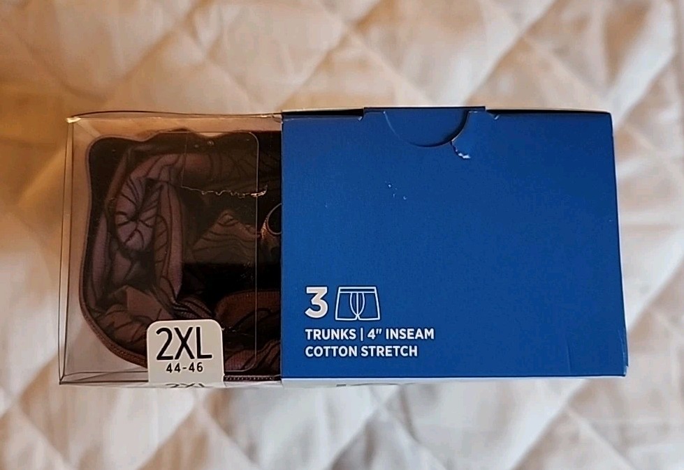 Jockey Men’s Everyday Casual Cotton Stretch 2XL Trunks. 3 Pack. 44-46 Inch Waist