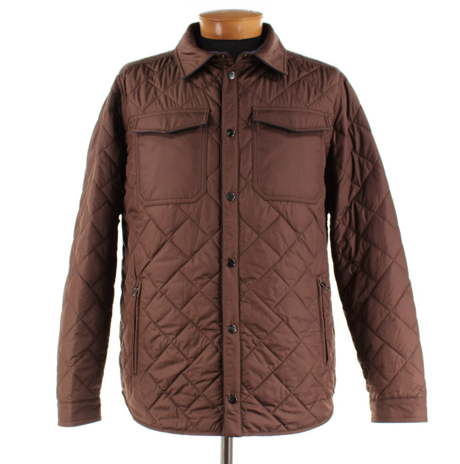 Waterville NWT Polyester Quilted Shirt Jacket Size 56 (3XL US) Lyle In Brown