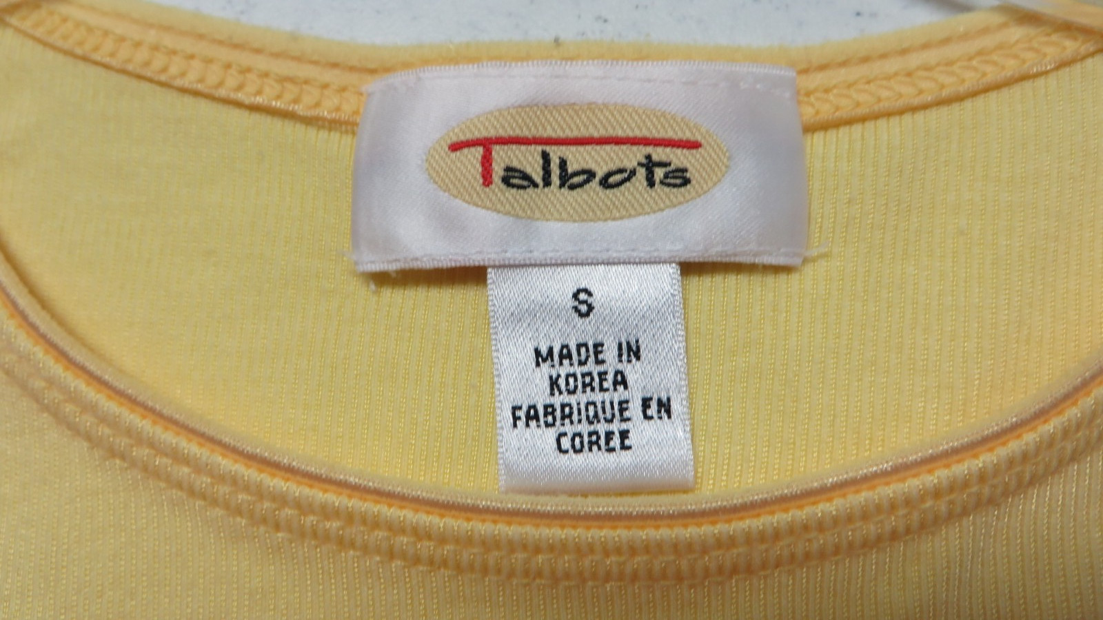 NWT Talbots yellow 3/4 sleeve 100% Baumwolle Cotton top PS with FREE SS tee Sm
